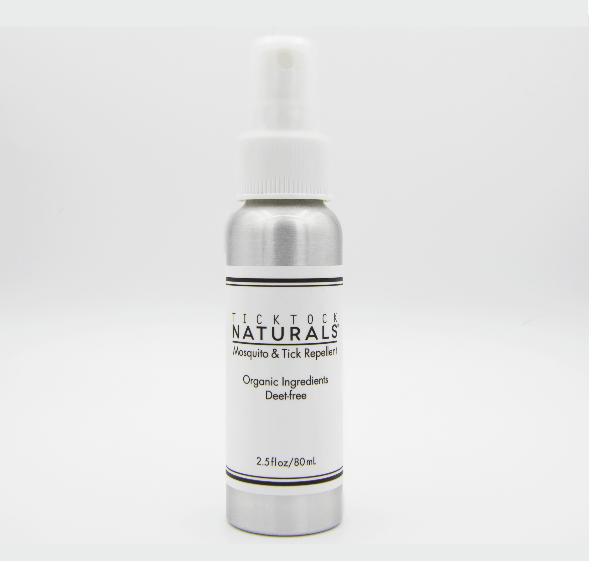 Tick Tock Naturals 2.5 fl oz bottle with white cap on a white background